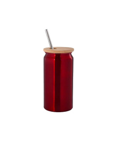 Tazza colorata da incidere con logo con coperchio e cannuccia