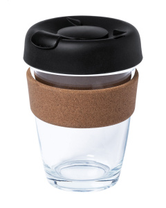 Tazza da asporto in vetro con fascia in sughero | 350 ml
