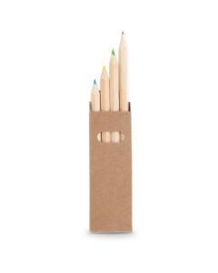 Set 4 matite colorate in legno con scatola in cartoncino