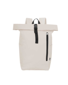 Zaino rolltop in RPET chiusura a fibbia, scomparto per laptop 14 e tasca frontale con zip