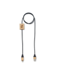 Cavo Usb 60W RPET e bamboo ChargeMe