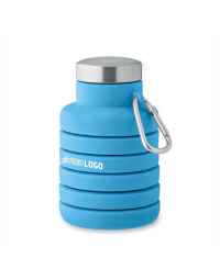 Borraccia in silicone pieghevole con moschettone 500 ml