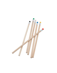 Matita in legno naturale con gomma colorata