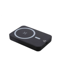 Power bank in ABS riciclato e caricatore wireless magnetico integrato