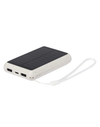 Power bank solare in plastica ecologica di paglia di grano, 5000 mAh