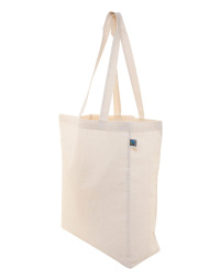 Shopper in cotone Fairtrade con soffietto e manici lunghi