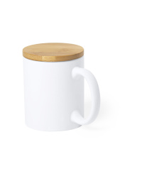 Tazza in ceramica opaca 370 ml con coperchio in bambù