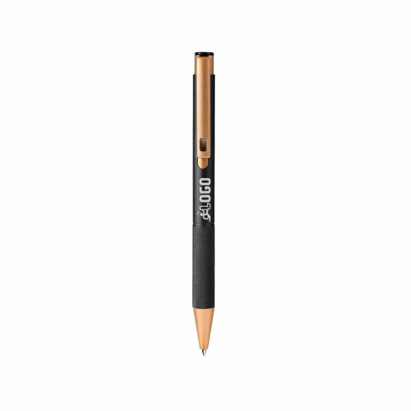 Penna cromata in alluminio con clip in metallo