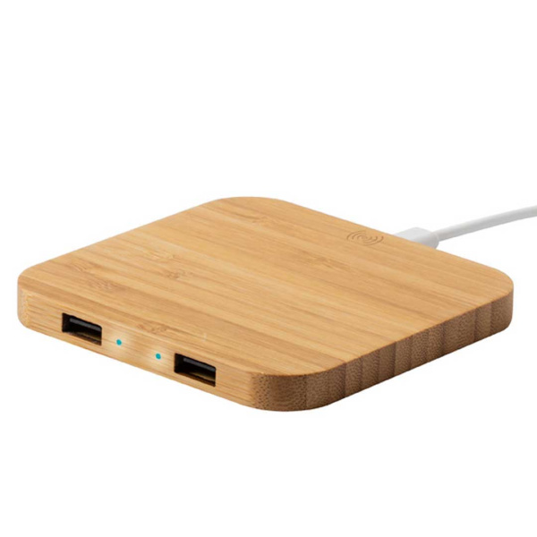 Caricabatterie wireless 10W in bambù