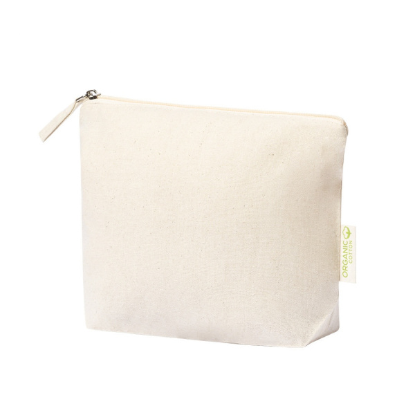 Trousse cosmetici in cotone organico con cerniera