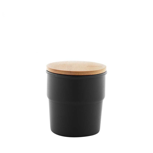 Bicchiere in ceramica 240 ml con coperchio in bambù personalizzabile