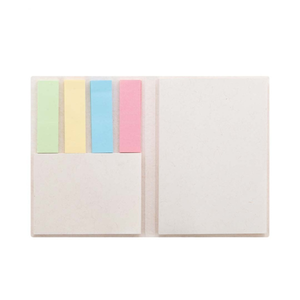 Blocchetto in cartone del latte riciclato con penna e note adesive