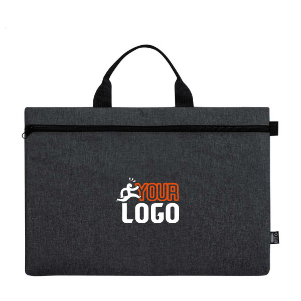 Borsa portadocumenti in poliestere RPET con zip