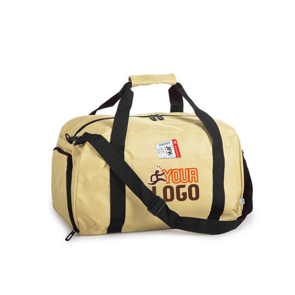 Borsa da viaggio Rpet beige con tasca portascarpe