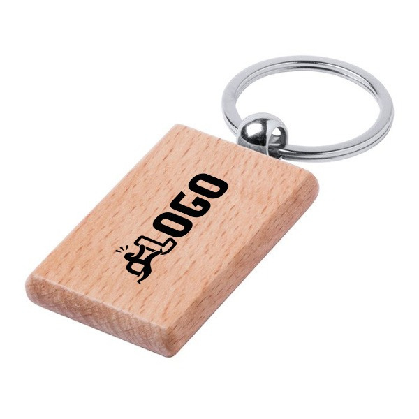 Portachiavi rettangolare in legno personalizzabile