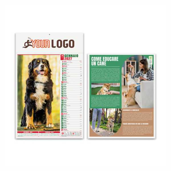 Calendario mensile cani e gatti personalizzabile