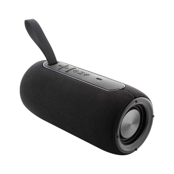 Cassa Bluetooth rivestita in tessuto con altoparlanti e luce LED