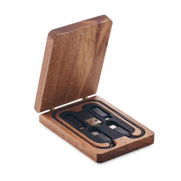 Cavo 3 in 1 con cofanetto in legno Linky