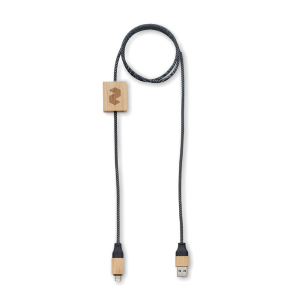 Cavo Usb 60W RPET e bamboo ChargeMe