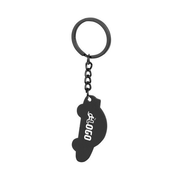 Portachiavi auto in metallo nero personalizzabile