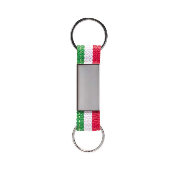 Portachiavi tricolore con doppio anello