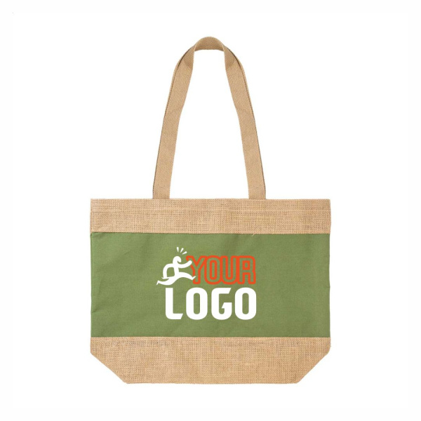 Borsa da spiaggia in juta e inserto cotone colorato