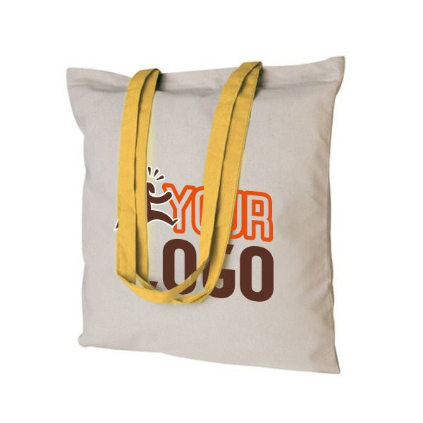Borsa in cotone con manici colorati | 130gr