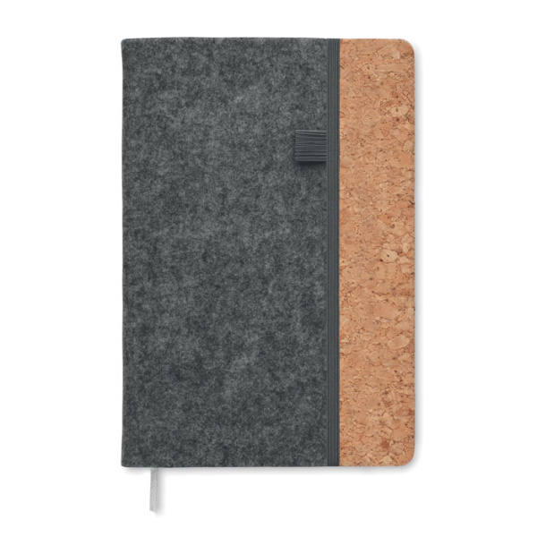 Notebook in feltro RPET e sughero | A5