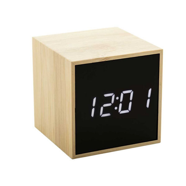Orologio in legno con sveglia