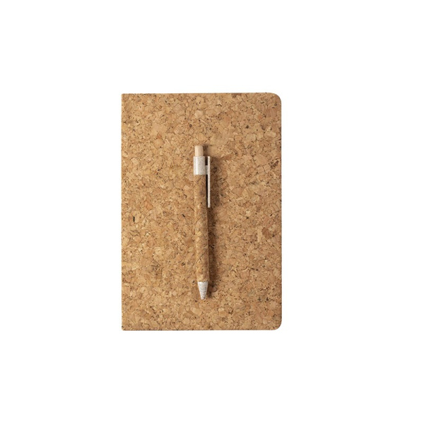 Notebook in sughero con penna personalizzabile