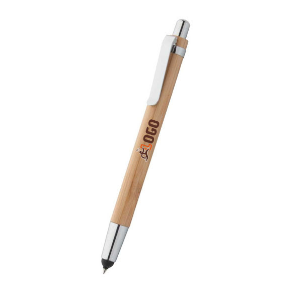 Penna in bambù con gommino per touch screen