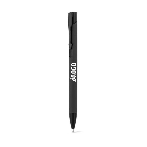 Penna a sfera in alluminio riciclato con finitura soft-touch