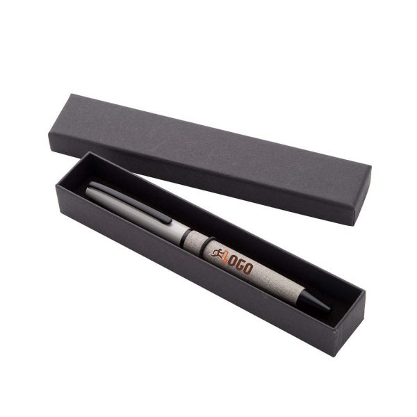 Penna a sfera in metallo con rivestimento in pelle PU