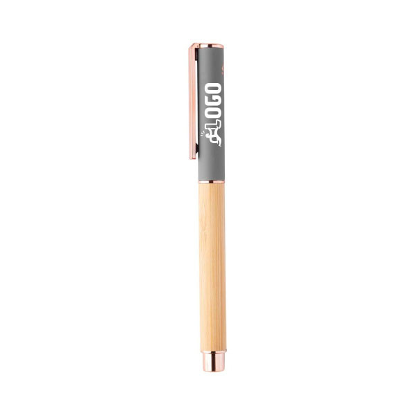 Penna roller con cappuccio e dettagli in oro rosa