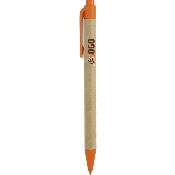 Penna a sfera in plastica biodegradabile e cartone riciclato