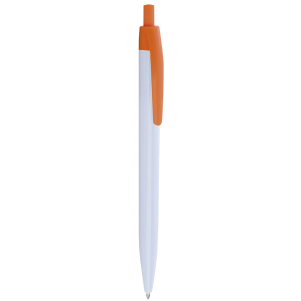 Penna economica in plastica con dettagli colore