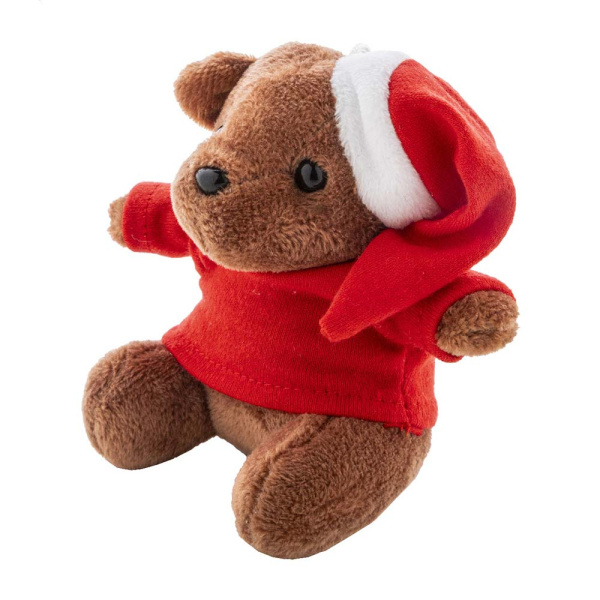 Portachiavi orsetto natalizio in peluche personalizzabile