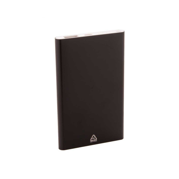 Power bank in alluminio riciclato, 4000 mAh, con USB e USB-C