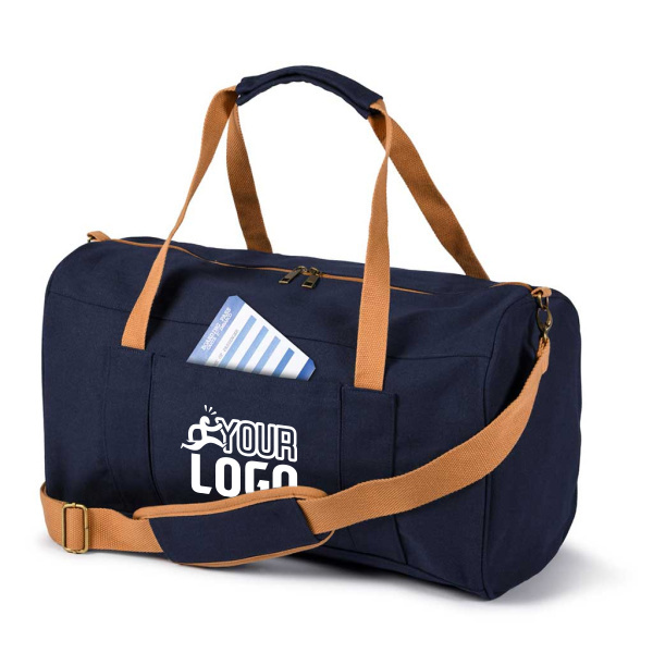 Borsone da viaggio con logo in canvas