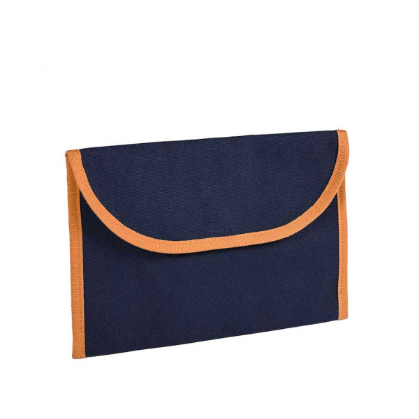 Busta porta documenti vintage in canvas e PVC
