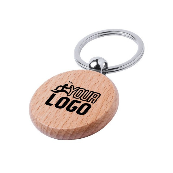 Portachiavi tondo in legno personalizzabile