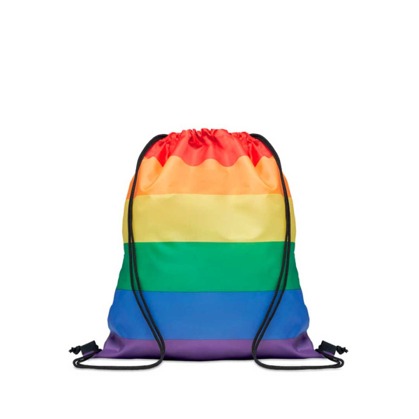 Zainetti a sacca in Rpet con fantasia arcobaleno
