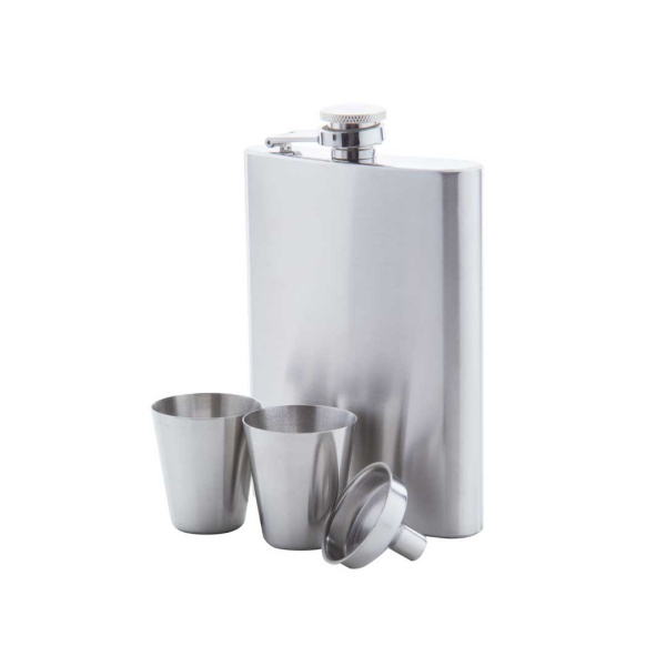 Set fiaschetta con bicchierini e imbuto