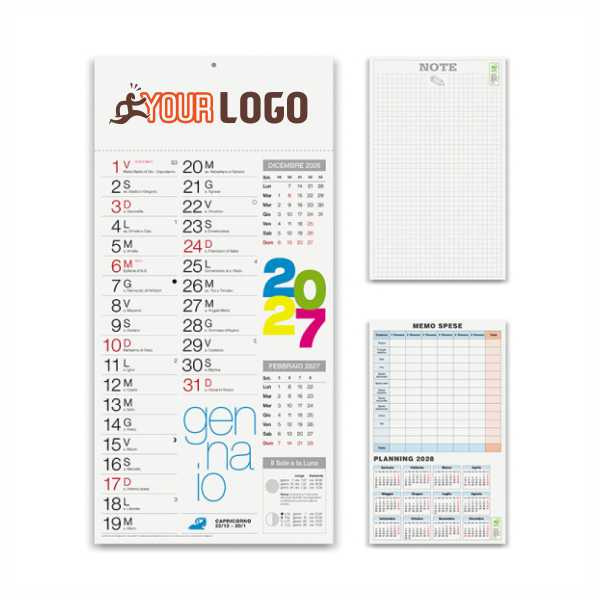 Calendario olandese Shaded | 23x47 cm
