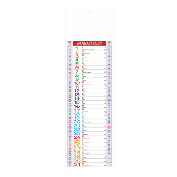 Calendario Silhouette trimestrale personalizzabile | 14x47 cm