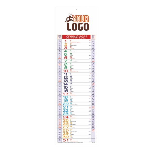 Calendario Silhouette trimestrale personalizzabile | 14x47 cm