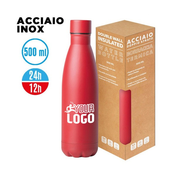 Borraccia termica acciaio inox 500 ml personalizzabile