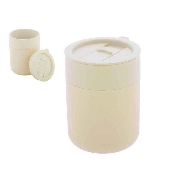 Tazza d'asporto 300 ml in ceramica con rivestimento in silicone