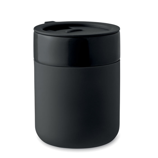 Tazza in ceramica con coperchio e silicone 330ml