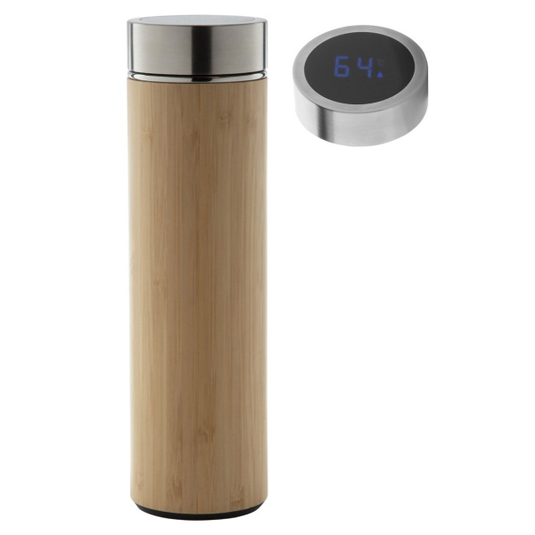 Thermos in bambù con termometro e infusore